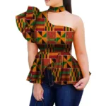 Haut à motifs géométriques africains pour femme