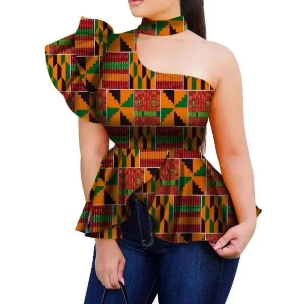 Haut à motifs géométriques africains pour femme