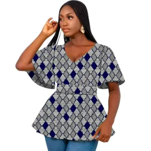 Haut Africain Femme en tissu coloré