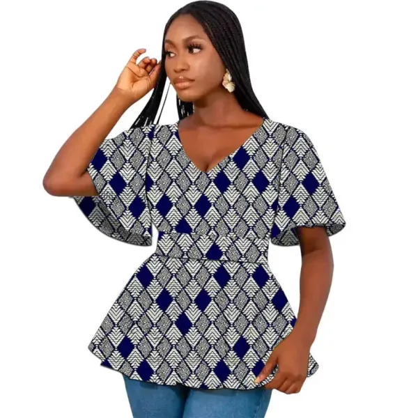 Haut Africain Femme en tissu coloré