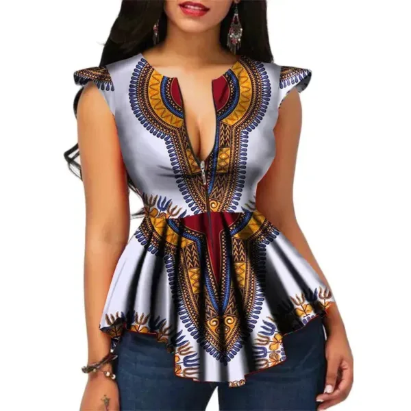 Top africain femme au design original et vibrant