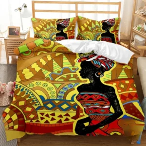 Housse de couette motif africain coloré