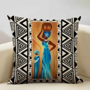 Housse de coussin femme africaine