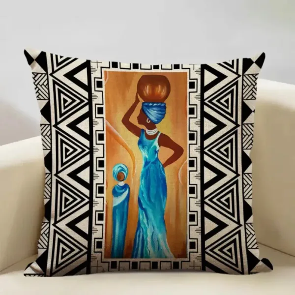 Housse de coussin femme africaine