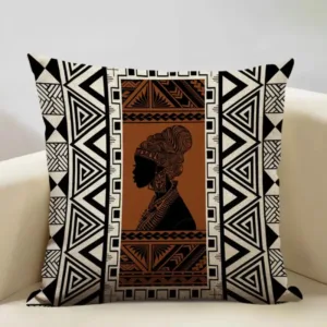 Housse de coussin en tissu africain coloré