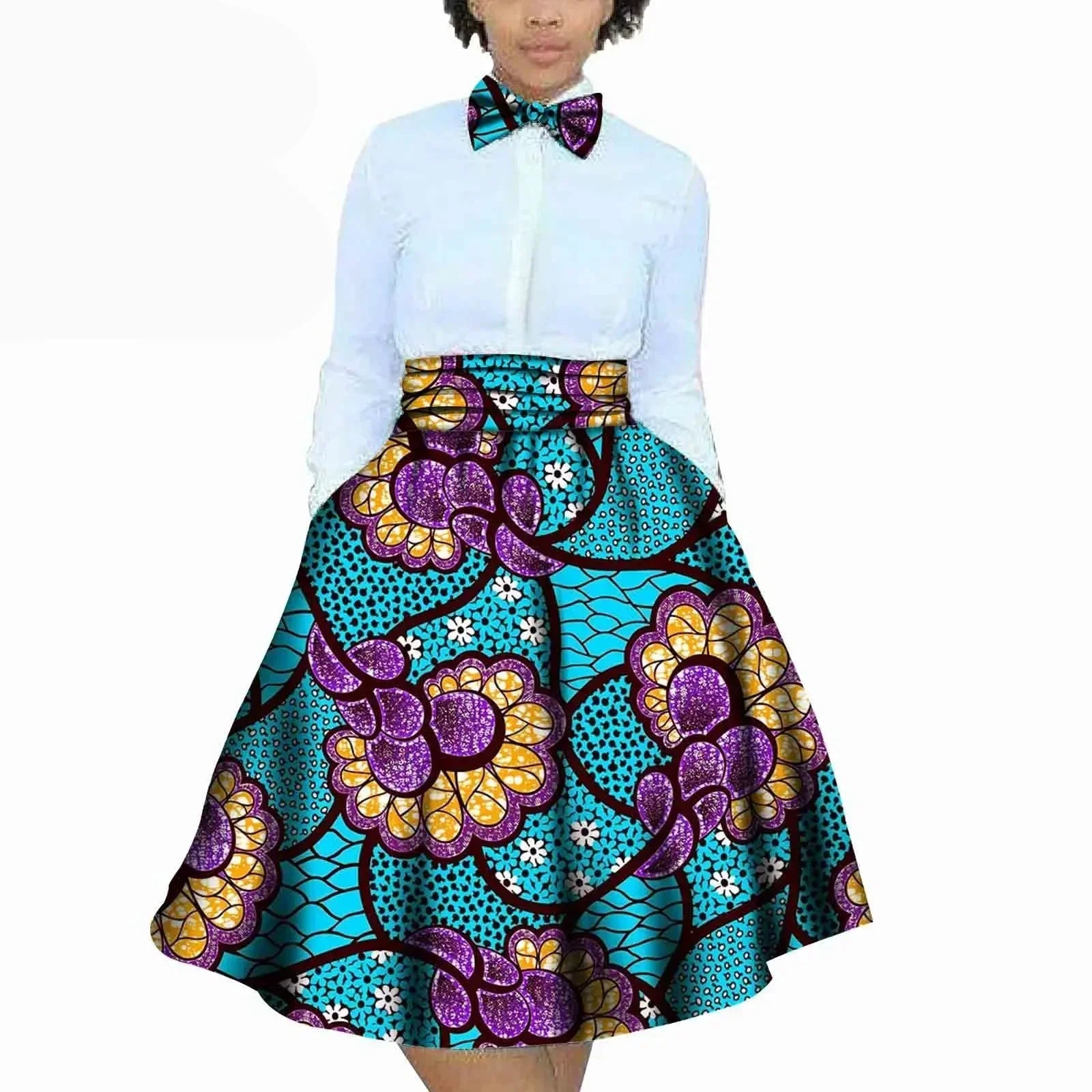 Jupe Africaine stylée avec nœud papillon