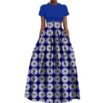 Jupe africaine bleue au design vibrant et coloré
