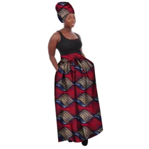 Jupe Africaine Élégante avec motifs traditionnels colorés