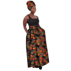 Jupe africaine femme ronde moderne en tissu coloré