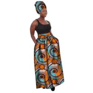 Jupe Africaine Fluide aux motifs colorés et légers