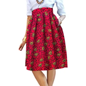 Jupe africaine mi-longue au design coloré et stylé
