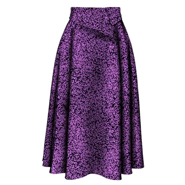 Jupe africaine noire et violette au motif élégant