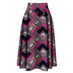 Jupe Africaine noire et fuchsia