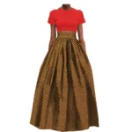 Jupe africaine ocre élégante et colorée