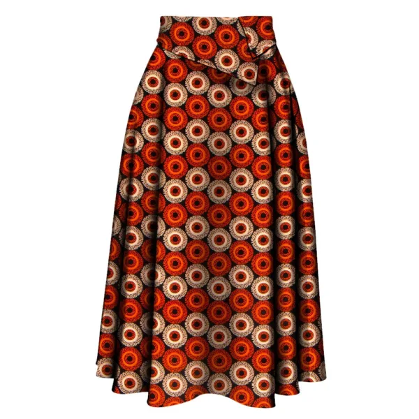 jupe-africaine-rouge-et-beige-1 Jupe africaine rouge et beige au design élégant