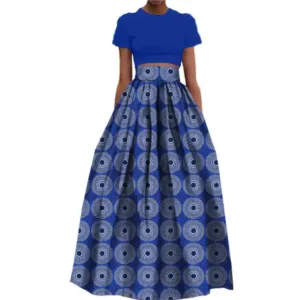 Jupe africaine bleue simple et élégante