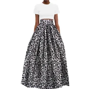 Jupe africaine taille haute colorée et élégante