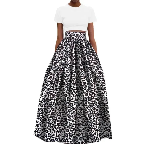 Jupe africaine taille haute colorée et élégante