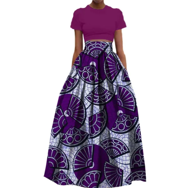 jupe-africaine-violette-1 Jupe africaine violette à motif traditionnel