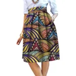 Jupe courte en tissu africain coloré