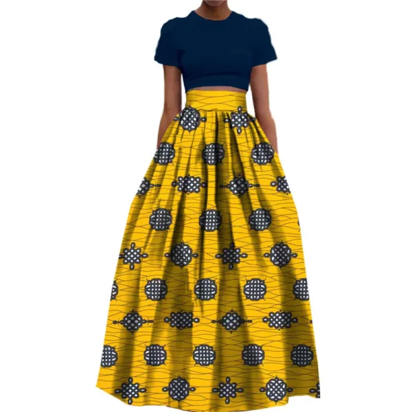 jupe-evasee-africaine-1 Jupe évasée africaine colorée avec motifs traditionnels