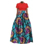 Jupe africaine imprimée aux motifs colorés et traditionnels