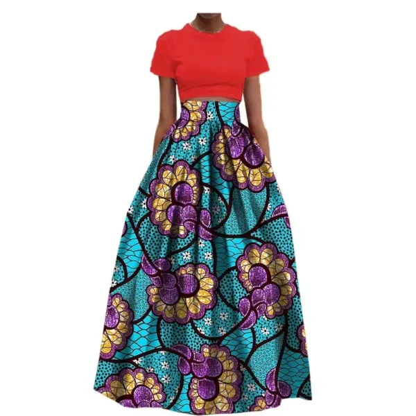 jupe-imprime-africain-1 Jupe africaine imprimée aux motifs colorés et traditionnels