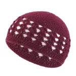 Kufi tricoté bordeaux élégant