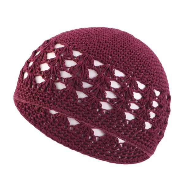 kufi-tricote-bordeaux-1 Kufi tricoté bordeaux élégant