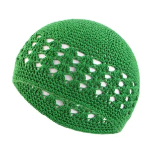 Kufi tricoté vert pour un style africain authentique