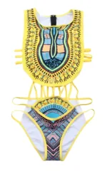Maillot 1 pièce avec imprimé wax, style africain