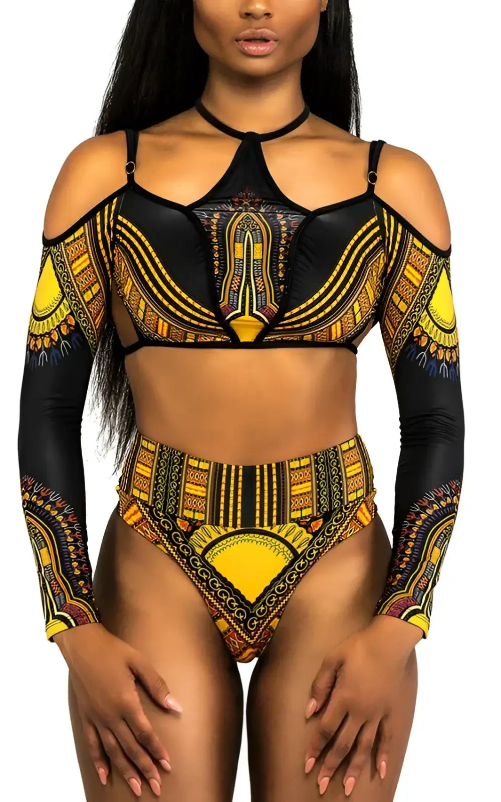 Ensemble de maillot de bain wax avec motifs africains