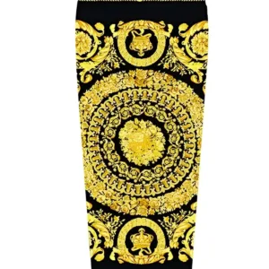 Maillot de bain femme style africain en noir et doré