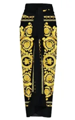 Maillot de bain femme avec motifs africains en noir et doré