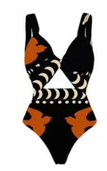 Maillot de bain wax aux motifs africains colorés