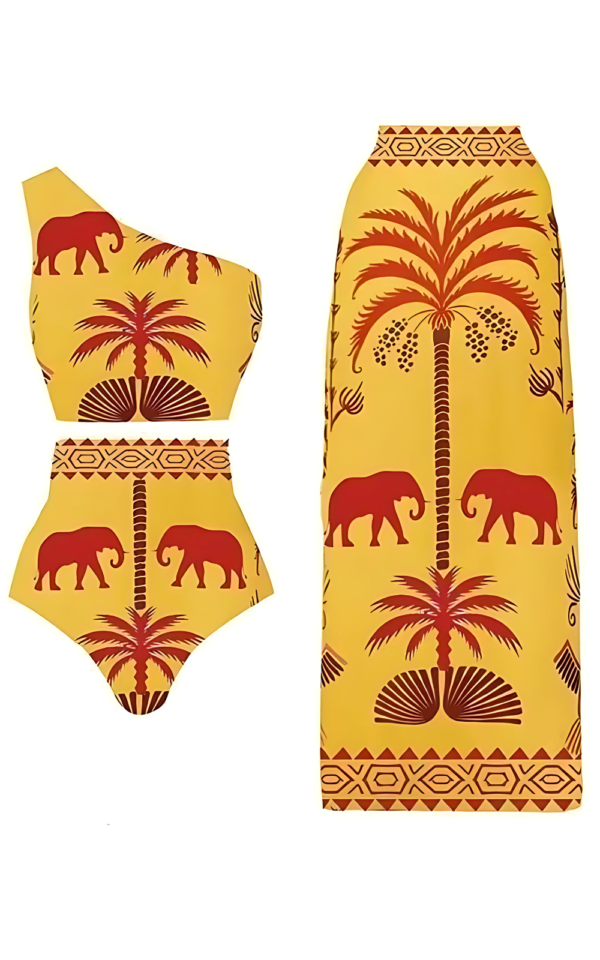 Maillot de bain en wax à motifs tribaux uniques