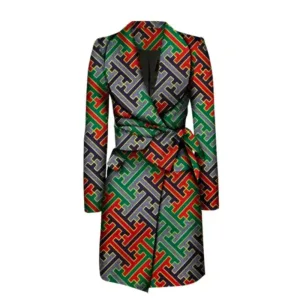 Manteau femme aux imprimés culturels africains