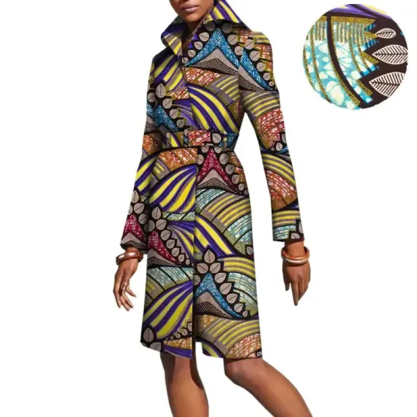 Manteau féminin en tissu traditionnel africain