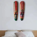 Masque africain en bois, design artistique unique