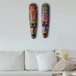 Artisanat africain : masque avec motifs colorés