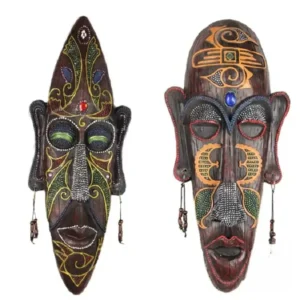 Masque Africain en bois décoratif