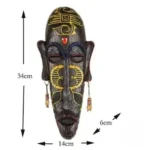 Masque en bois noirci pour déco ethnique