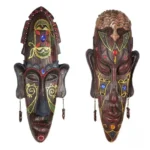 Masque en bois artisanal d'Afrique