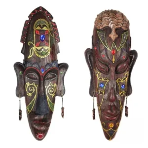 Masque en bois artisanal d'Afrique