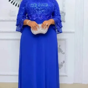Robe africaine femme manches trois quarts