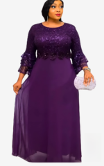 Robe estivale africaine à manches longues