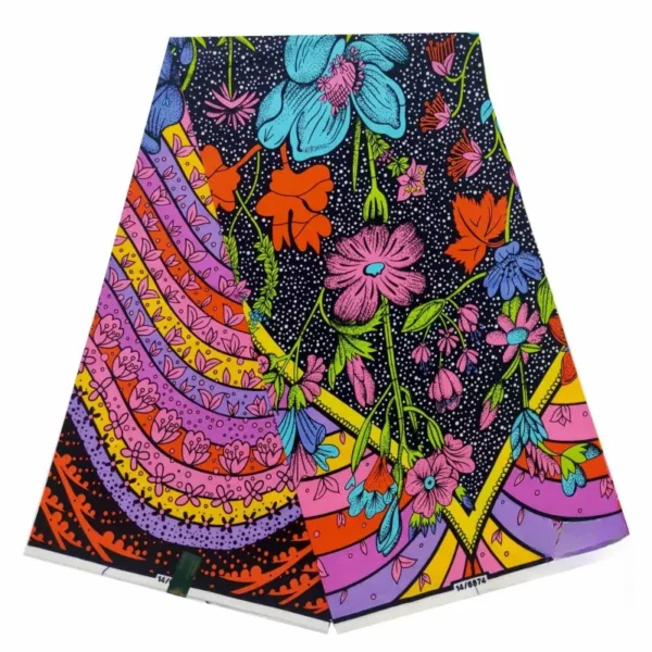 Tissu africain à motifs cachemire colorés et dynamiques