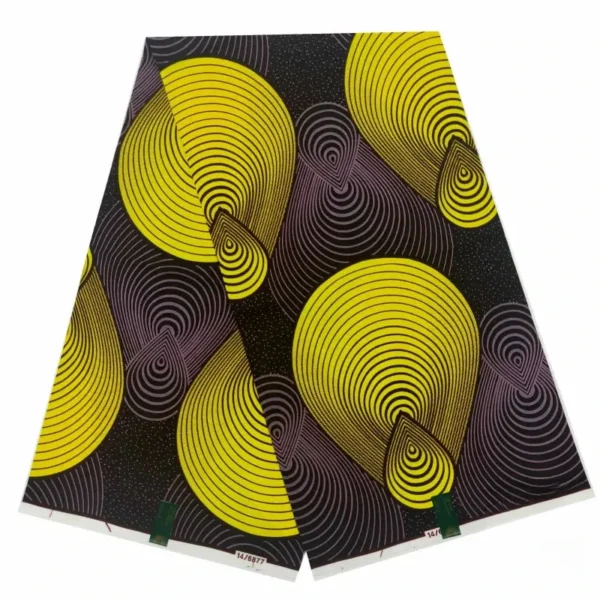 Tissu wax africain avec design abstrait et brillant