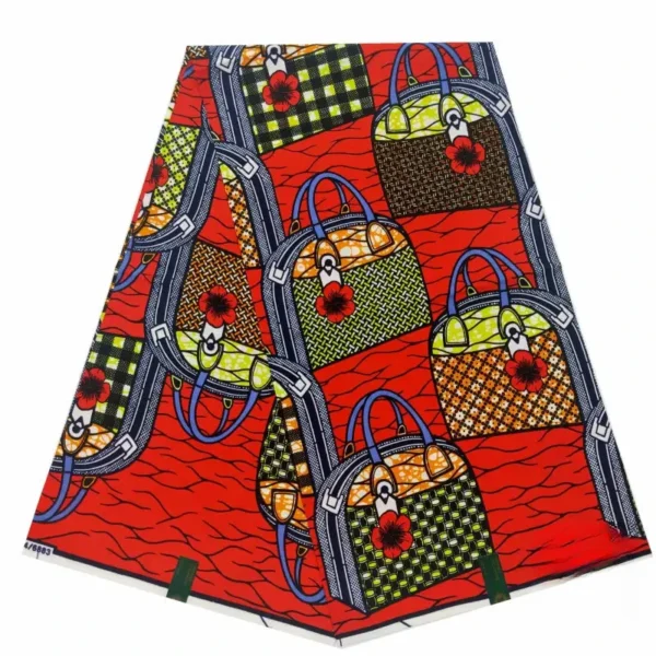 Tissu africain wax à motifs géométriques et colorés