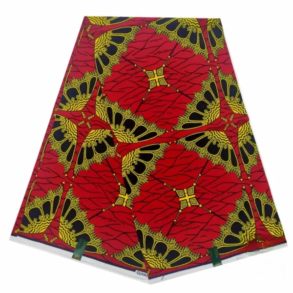 Tissu wax africain aux motifs floraux colorés